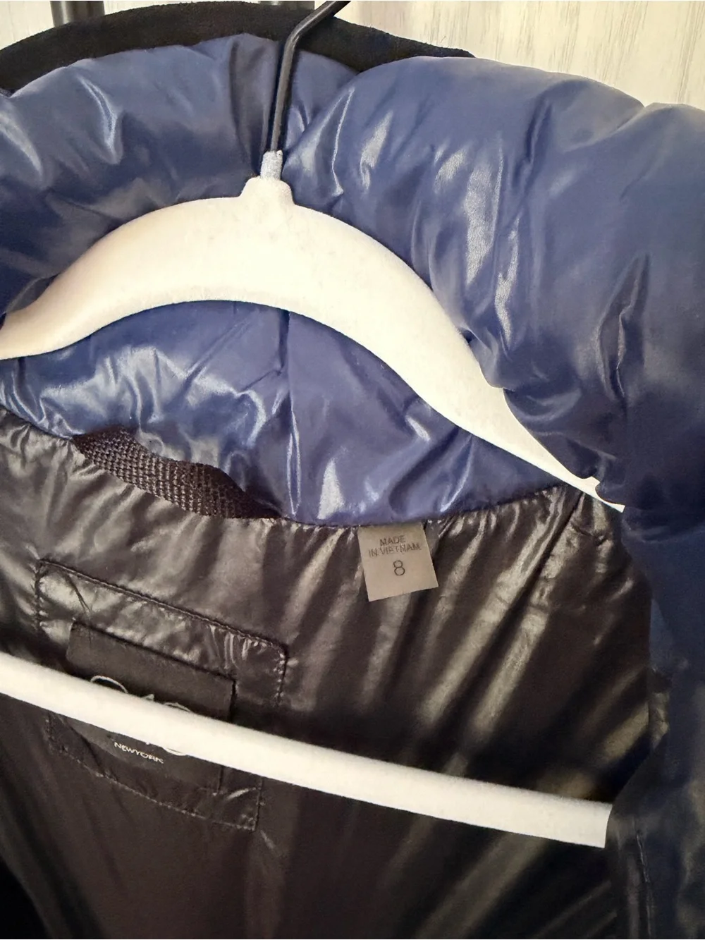 Children's Navy Puffer Jacket with Hood